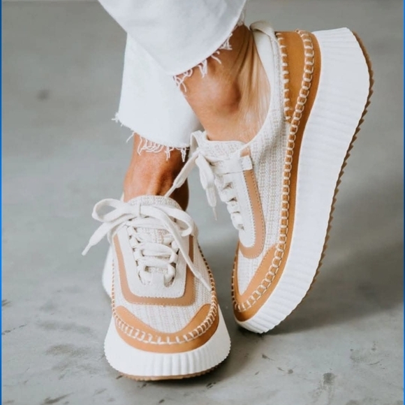 Dolce Vita Shoes - Dolce Vita Cream and Tan Platform Sneakers